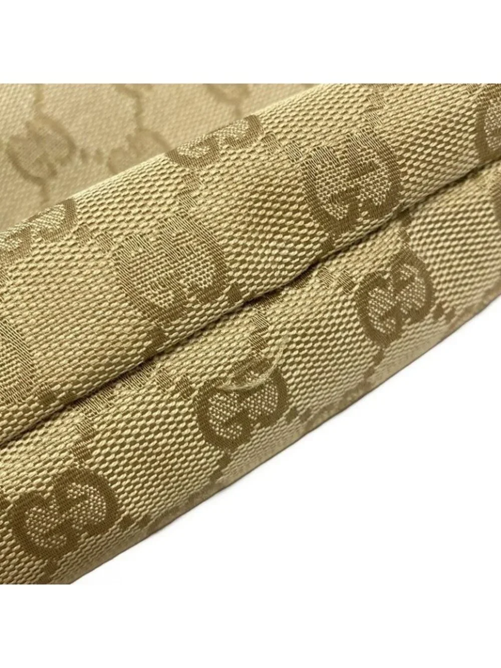 ★SOLD★ Gucci Shoulder Bag Bamboo GG Pattern Beige Brown Studs Leather - Picture 14 of 15